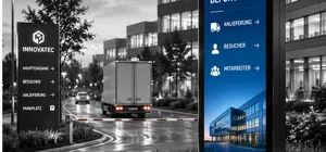 Outdoor Digital Signage zur Orientierung auf einem Unternehmensgelände